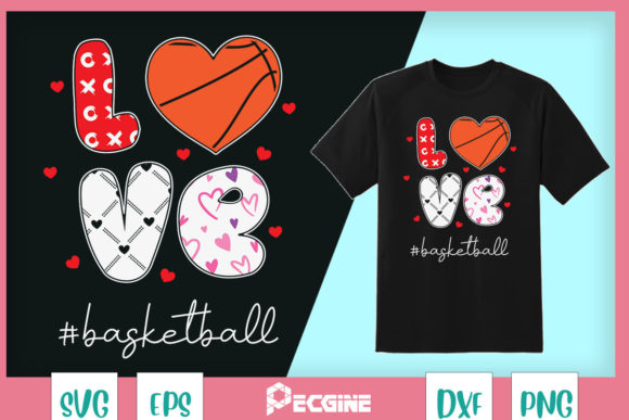 Hearts LOVE Basketball Sport Valentine
